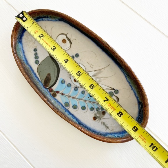 Ken Edwards Signed El Palomar Oval Serving Trinket Dish Tonala 9x4 1/2 Mexico - Picture 6 of 7